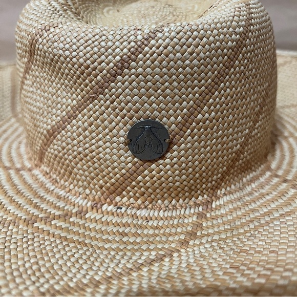 Freya | Twist Hat Natural Straw Woven Sun Stripe Detail Sunhat Size S/M - Picture 6 of 9